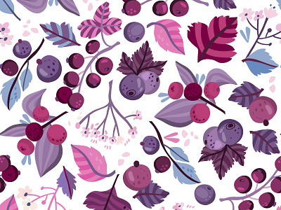 Berry pattern berry floral illustration magic marushabelle vector