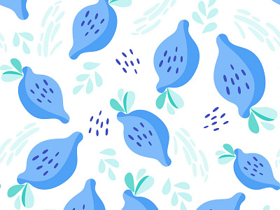 Blue lemons pattern