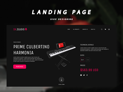 Stunning Piano Landing Page UI black branding color contrast design figma landing landing page landing page design piano ui ui design ui ux ux website website ui