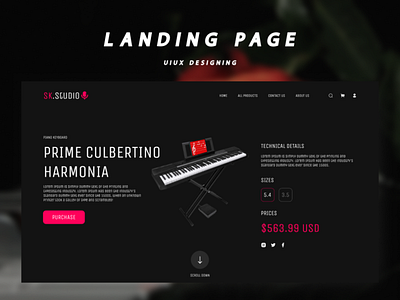 Stunning Piano Landing Page UI