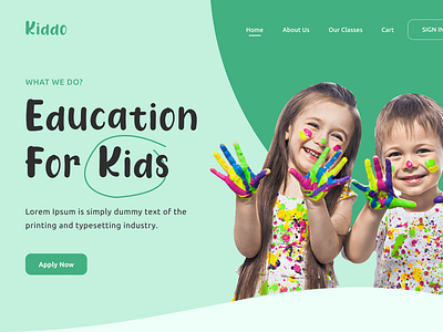 Kiddo Landing Page UI