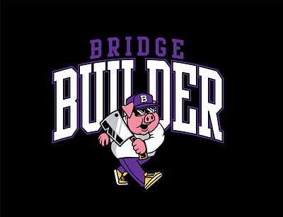 Builder University apparel barbecue branding bridge builder design graphic illustration shirt tee vector