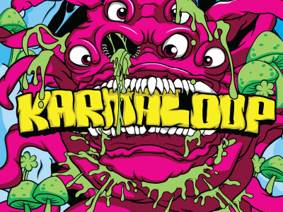 Karmaloop bite graphic illustration karmaloop monster mushrooms slime sticker