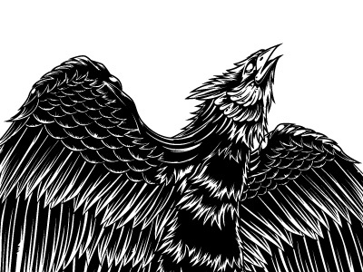 Overcome Phoenix bird black evil flight good illustration overcome phoenix white