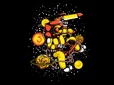 Space Jam - DJ apparel black design graphic illustration jam music planets rocket shirt space tee