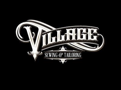 Village Sewing & Tailoring branding design lettering logo logotype sewing tailoring typography