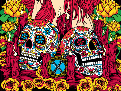 Dead Girl Details dead design details illustration poster skeletons skulls vector