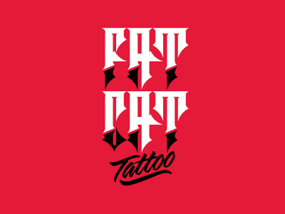 Fat Cat Logo 2 design graphic lettering logo logotype playhouse tattoo type typography