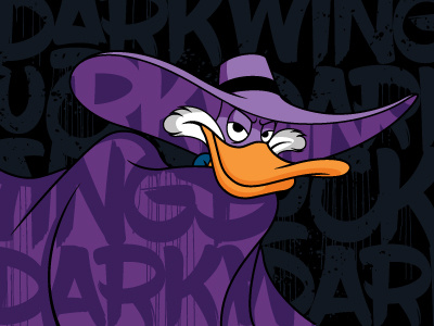 The Duck In The Dark cartoon character darkwing drawing duck graffiti illustration pop art vector