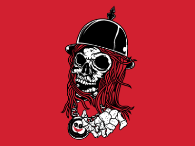 Sender brand branding clown club design graphic illustration motorcycle skeleton skull
