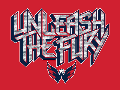 Unleash The Fury apparel branding design graphic hockey illustration logo nhl shirt tee type typography vector washingtoncapitals