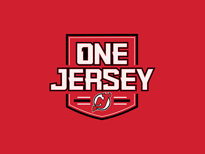 One Jersey apparel branding design devils graphic hockey illustration logo new jersey nhl shirt tee type typography vector