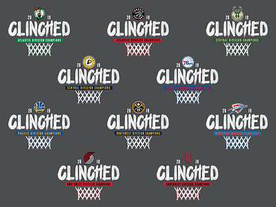 Clinched Multi apparel design graphic illustration nba nba finals nba playoffs shirt tee type typography
