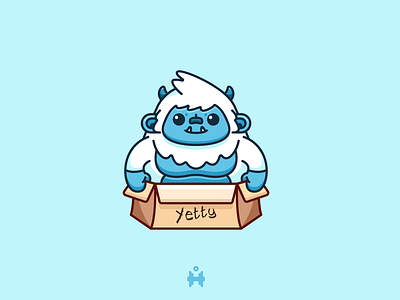 Cute Yeti in a box Illustration
