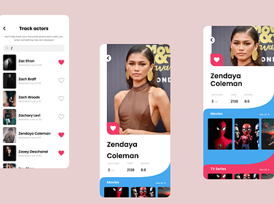 A design task for a celebrity profile viewer app figma ui