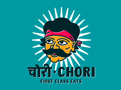 Chori Indian Street Food bollywood chori class eats first food illustration indian logo street thief