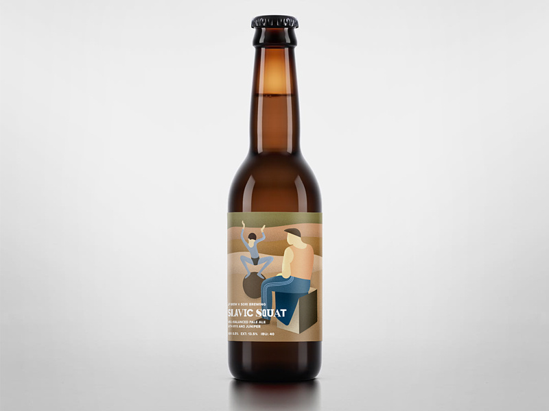 AF Brew x Sori Brewing Slavic Squat Pale Ale bottle beer balance squat slavic picasso art craft collaboration brew