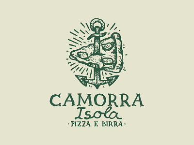 Camorra Isola beer birra camorra dotwork isola knife logo mafia pizza pizzeria tattoo