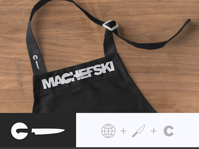 MACHEFSKI — WIP c chef design knife logo minimalist negative space wip