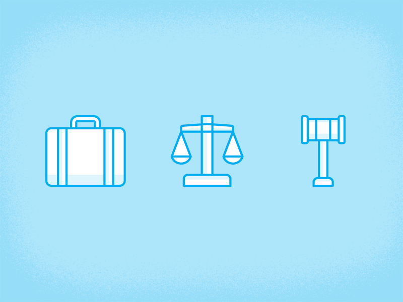 Lawyer Icons lawyer gavel suitcase scale balance icons blue illustration business law court judge conviction police justice