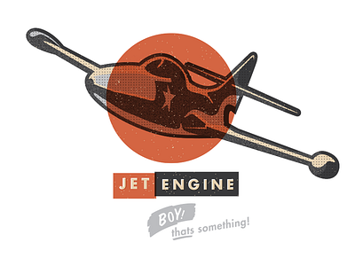 JET Illustration with Grunge airplane illustration retro vintage