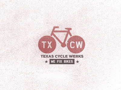 Texas Cycle Werks Logo bicycle bike identity logo texas