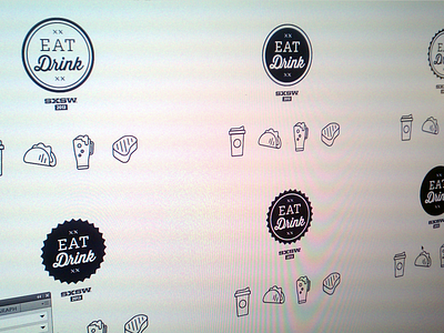 Eat Drink brand icons identity illustration logo sxsw