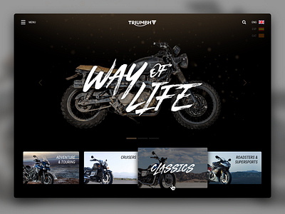 Triumph Concept concept landing motorcycle triumph ui ux web