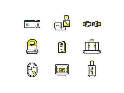 Airport / Travel icons airport flight icon icons luggage passport plane ticket travel trip