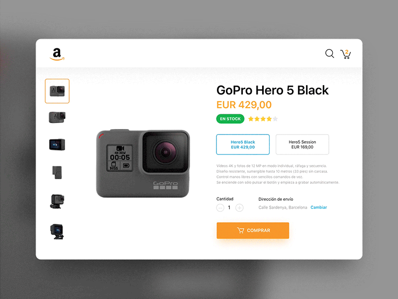 Daily UI 002 - Amazon's checkout concept amazon banking checkout ecommerce gopro hero minimalism payment ui web
