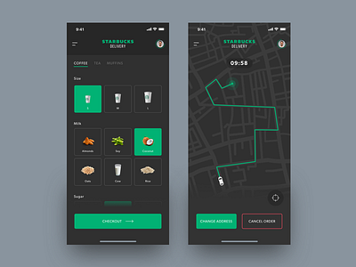 Starbucks delivery concept app coffee concept delivery design interface iphone x project starbucks ui ux