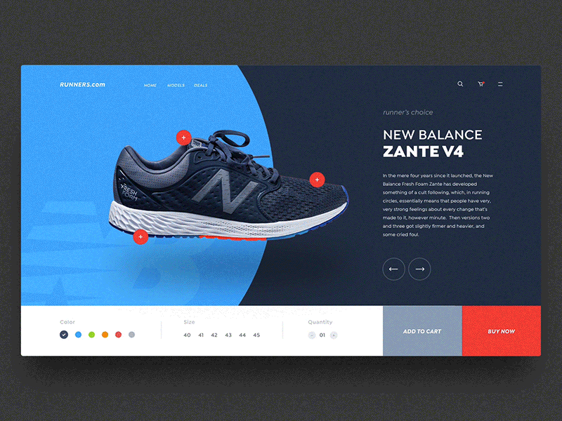 Runners Interaction Design ecommerce interaction design interface ixd landing shoes sneakers ui user interface web website