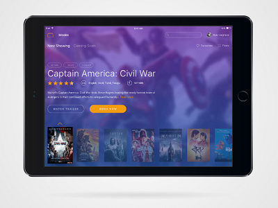 BookMyShow iPad App entertainment events ios ipad movies ticketing ui ux