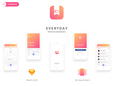 Everyday iOS Journal App UI Kit 