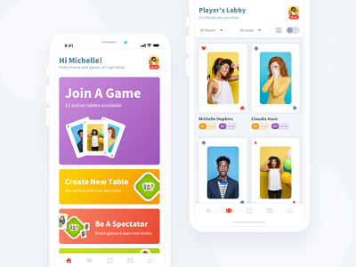 Contract Bridge | iOS Game Dashboard UI card game game ui games ios minimal