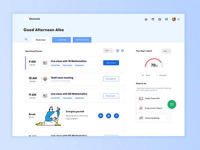 Online Teacher's dashboard