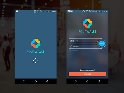 FourWalls app screens designs fourwalls logo mobile app social networking social networking app