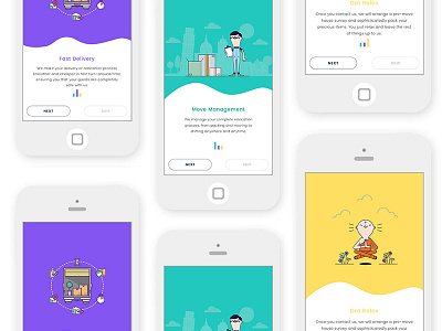 Packers & Movers 2017 app app screens colorfull design illustration iphone mockup movers packers ui vector