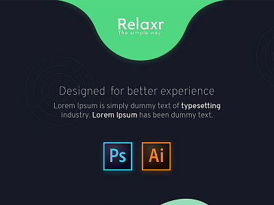 Relaxr app branding design icon landing page logo mobile app typography ui vector