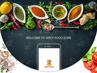 Spicy Food Zone app branding design food food ordering grocery grocery delivery landing page logo typography ui ux