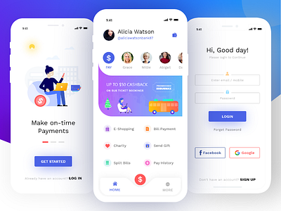 PayNow branding mobile app mobile wallet online pay payment app ui ux