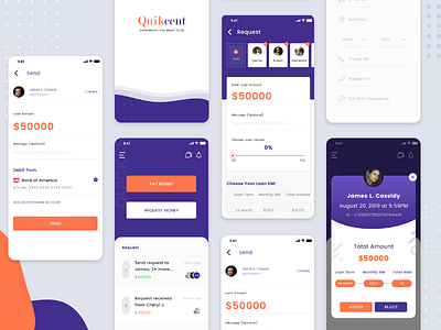 Quikcent - Loan App app borrow branding credit finance iphone lend loan mobile app money trnasfer