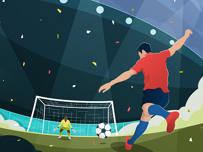 Soccer Illustration adobe illustrator animation explainer video football game goal illustration player soccer stadium vector