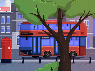 London adobe illustrator animation cityscape double decker explainer video illustration london red bus united kingdom vector