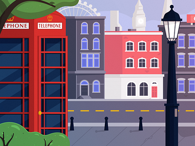 London adobe illustrator animation cityscape double decker explainer video illustration london red bus united kingdom vector