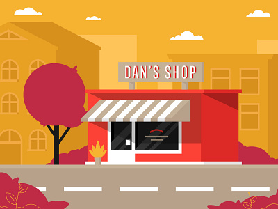 Dan's Shop adobe illustration animation cityscape explainer video icon illustration shop vector