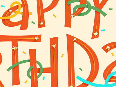 Happy Birthday Lettering Detail