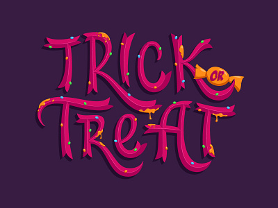 Trick or Treat adobe illustrator candy halloween illustration lettering splash spooky trick or treat typography vector