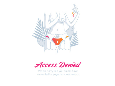 403 Page access adobe illustrator adult girl illustration key lock nude sexy vector