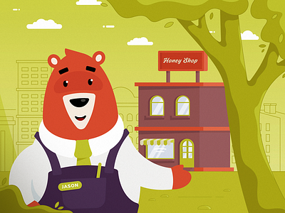 I'll take you to the Honey Shop... after effects animal animated video animation bear character explainer video shop